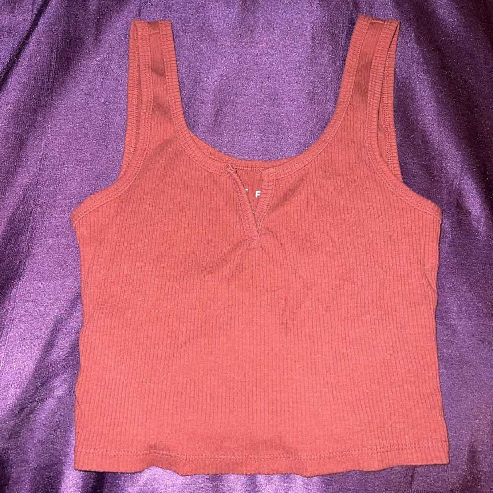 Maroon Red cropped Tank Top